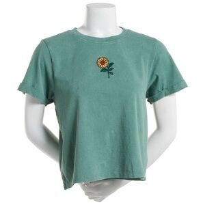 Vibe n’ green floral cropped top